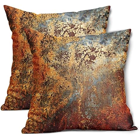 Brown Rust Metallic Pillow Covers Set of 2 Cover