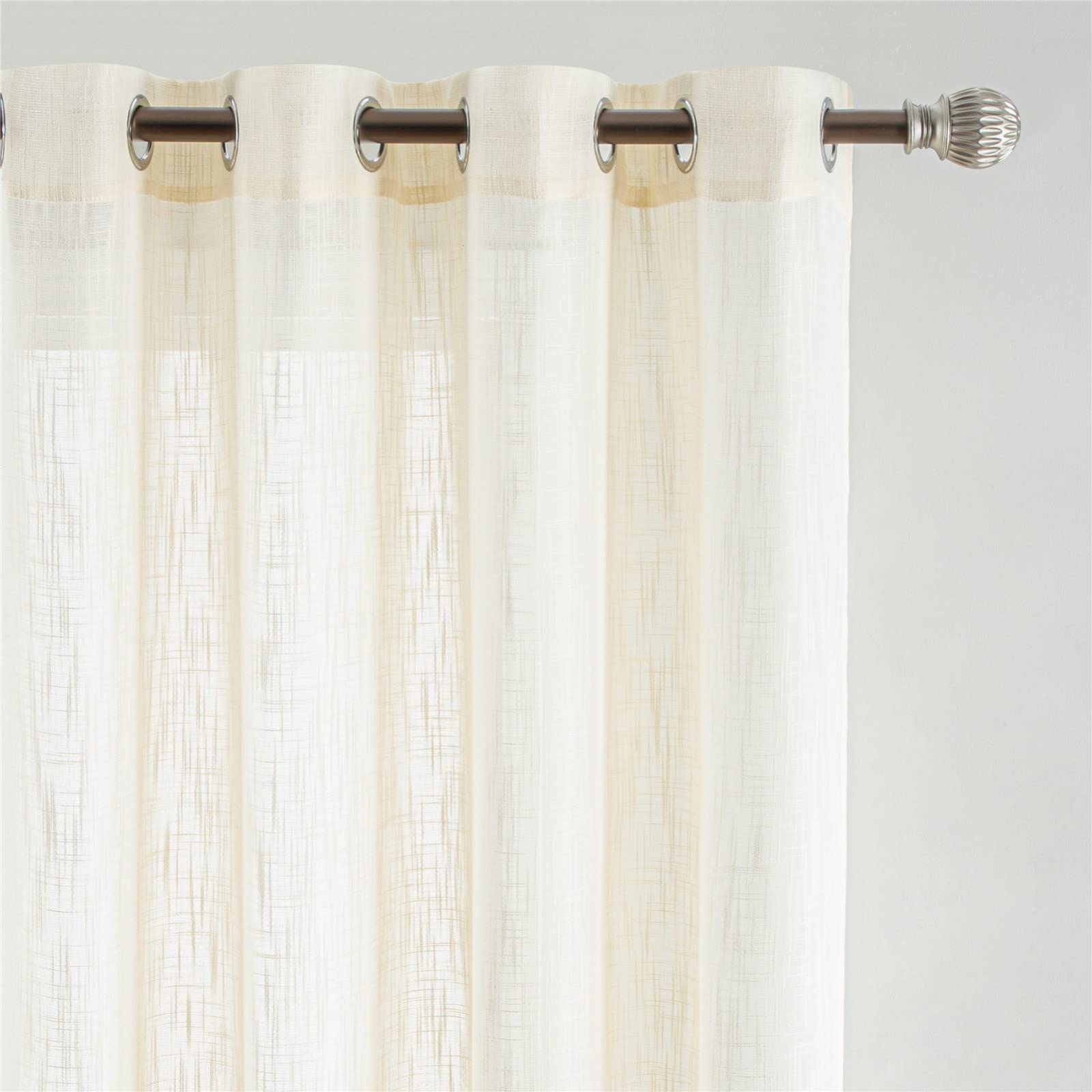 KEKUYA Rideaux Voilages Semi-Transparents 140x240cm Lignes Violettes - 2 Panneaux