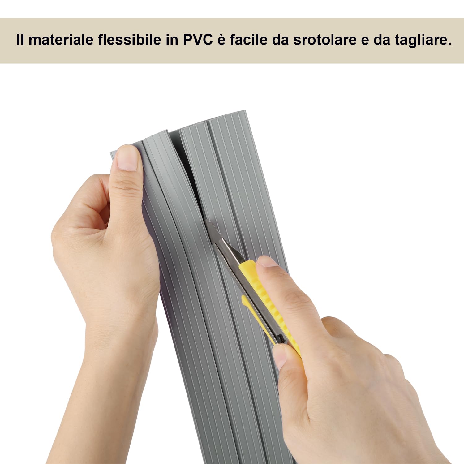 Copertura Cavi A Pavimento, Protezione per Cavo a Pavimento da 6.5 Ft 3 Canali Contiene Fili e Cavi, Gialle/Nero