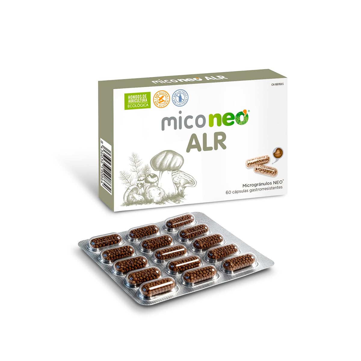 MICO NEO | ALR | 60 Cápsulas | Ayuda contra los Síntomas de Alergias Estacionales | Reduce la Tos | A Base de Sol de Oro, Reishi, Champiñón del Sol, Melena de León y Camu Camu