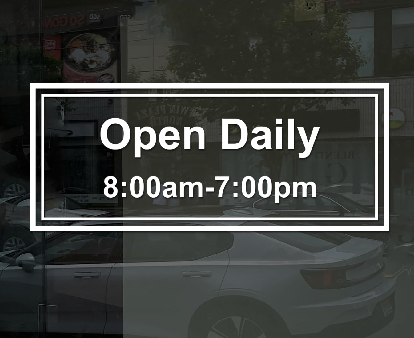 Business Hours Sign for Window Decal - Free Squeegee - Easy Install Manual - Rectangle (O…