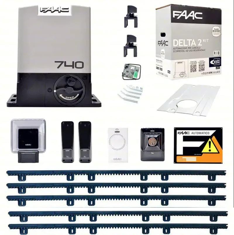 KIT DELTA 2 740 CANCELLO SCORREVOLE PORTATA 500KG 220V + 6MT CREMAGLIERA 1056303445 ML083