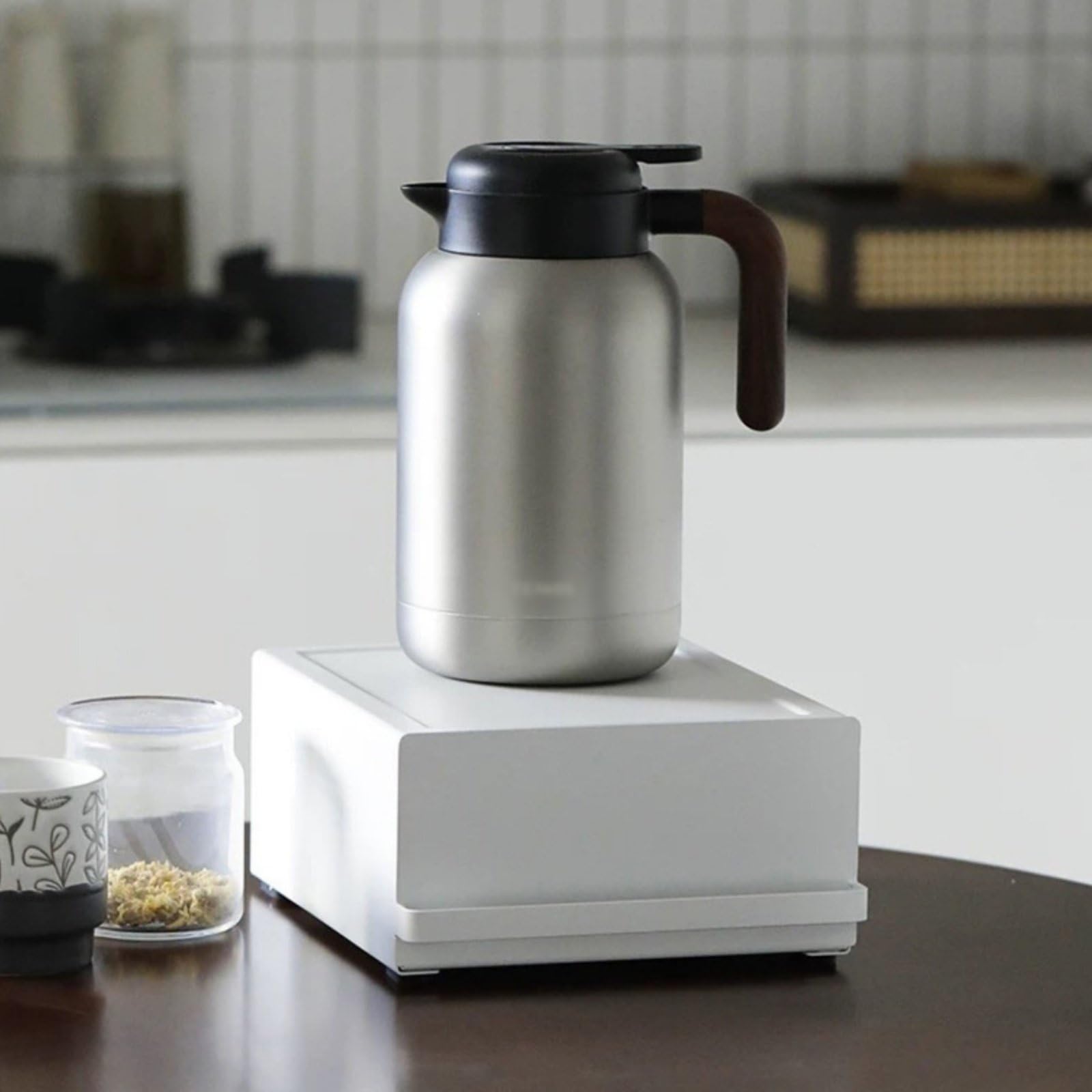 Desktop Schubladen Organizer Teebeutel Aufbewahrungsbox Zubehörregal Aufbewahrungsbehälter mit Verstärkter Ablagefläche für Kaffeezubehör für Arbeitszimmer, Weiß