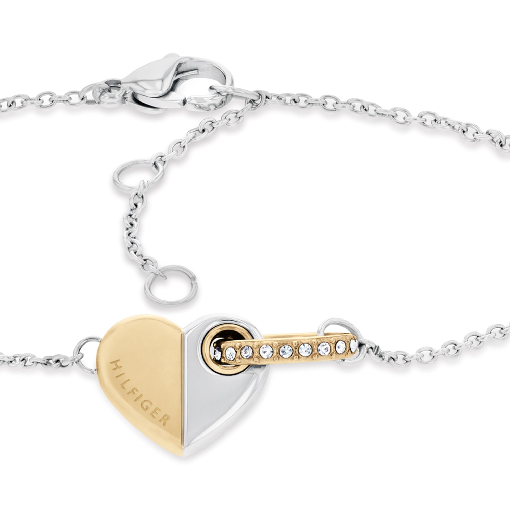 Tommy Hilfiger Jewelry Collana o Braccialetto da Donna in Acciaio Inossidabile Bicolore con un Charm a Cuore