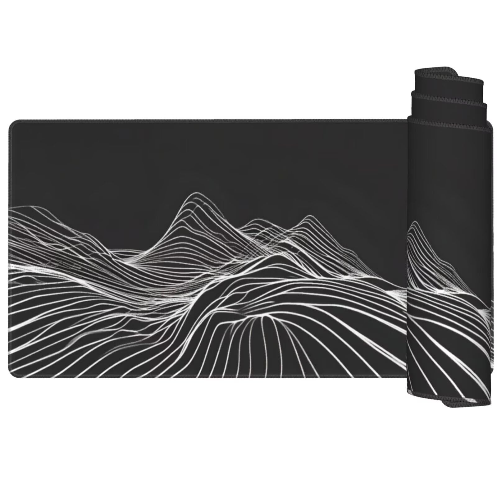 Alfombrilla Ratón Línea Alfombrilla Ratón XXL 1600 x 800 mm, Abstracto Mouse Pad Gaming con Bordes Cosidos, Impermeable Mousepad XXL Base de Goma Antideslizante Duradera, Mouse Pad para Oficina Q712