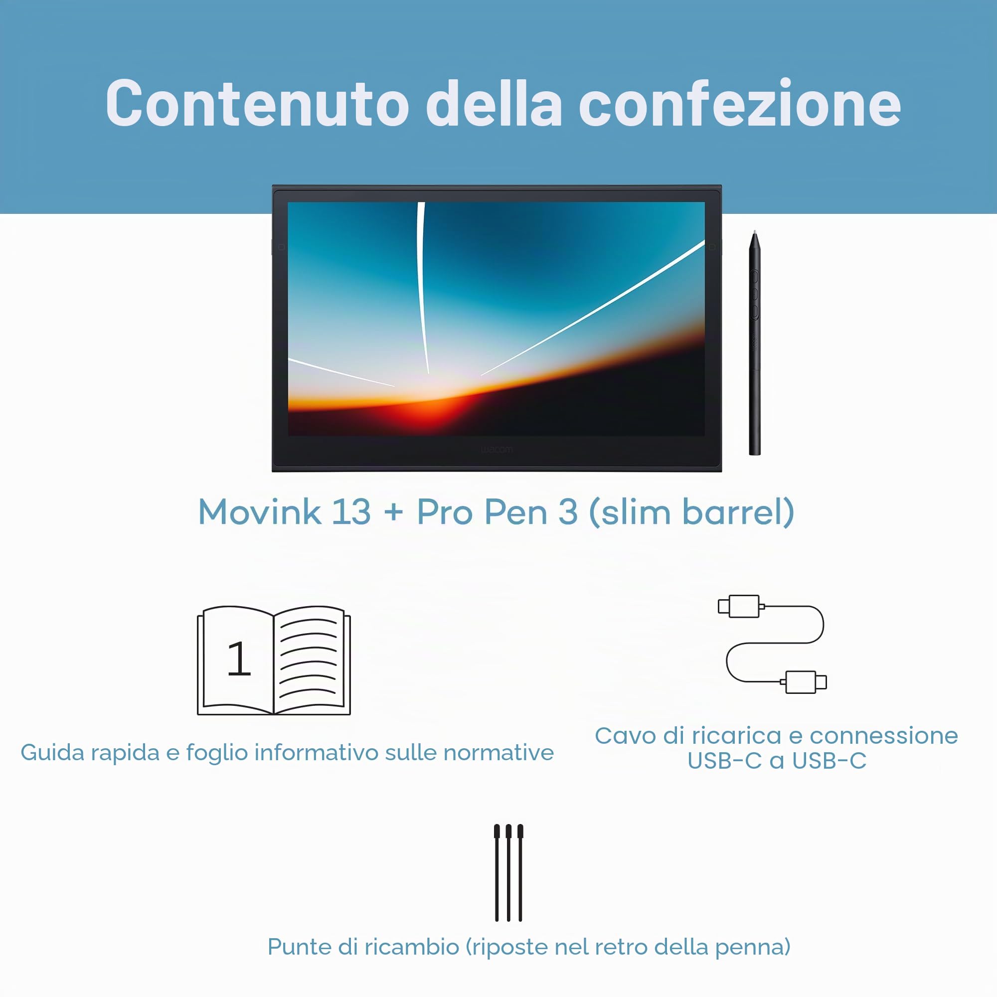 Wacom Tavoletta grafica 13.3 pollici Nero, 2048 livelli, USB, GRAPHIC_TABLET, Penna digitale, Computer portatile, Desktop, Tablet