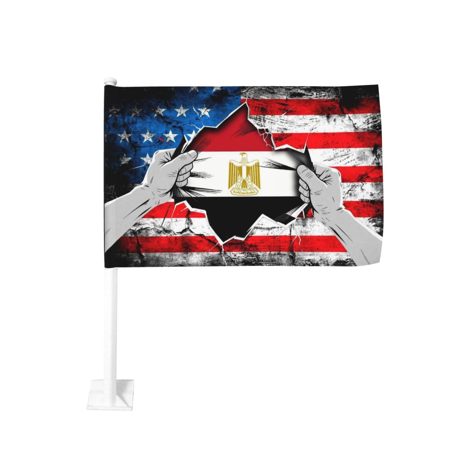 Usa And Egypt Flag Car Window Flag Car Flags Double Sided 18x12 Inch