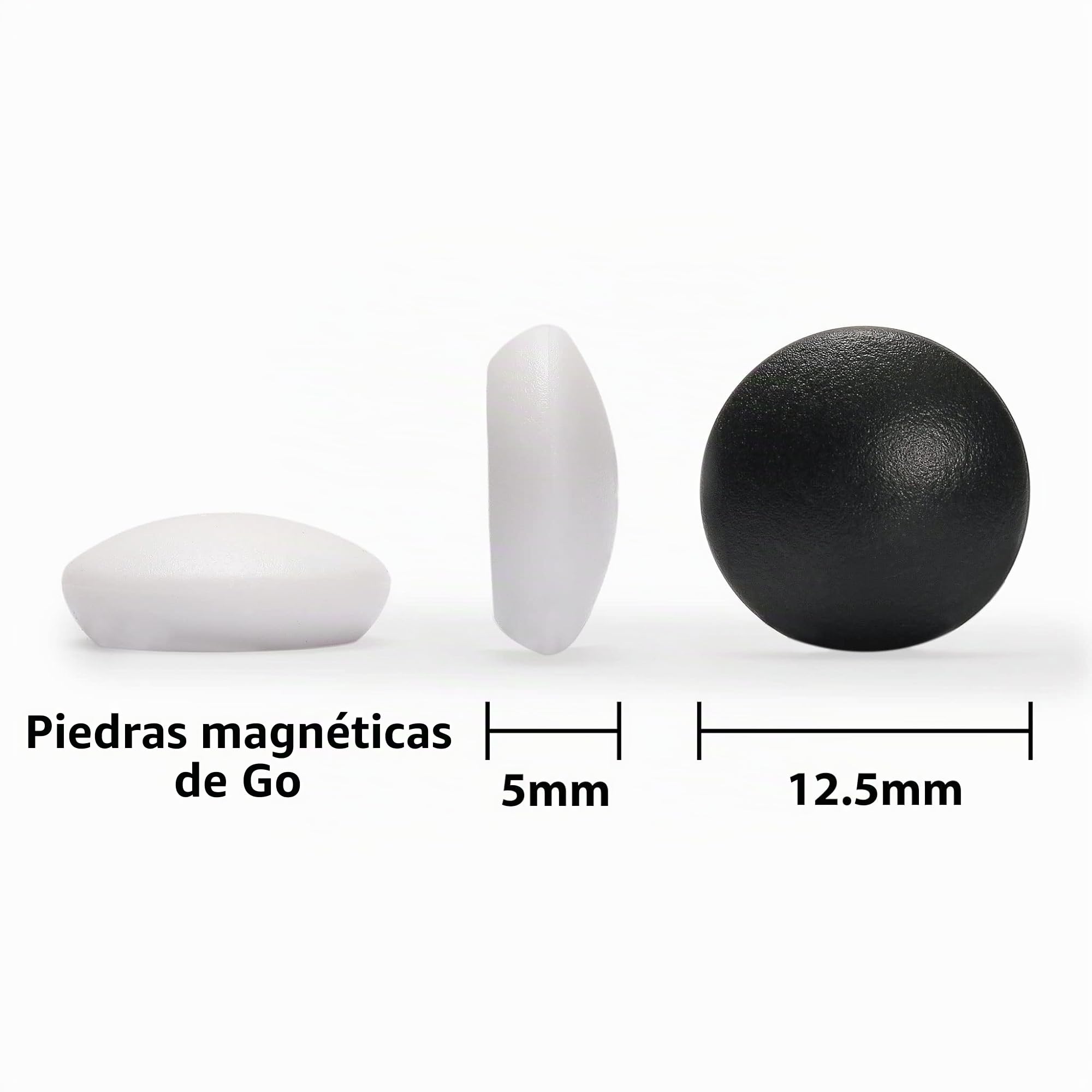 Yellow Mountain Imports Juego del Go Magnético Mediano 19x19 Tablero con Piedras Convexas - Juego Plegable, portátil y de Viaje