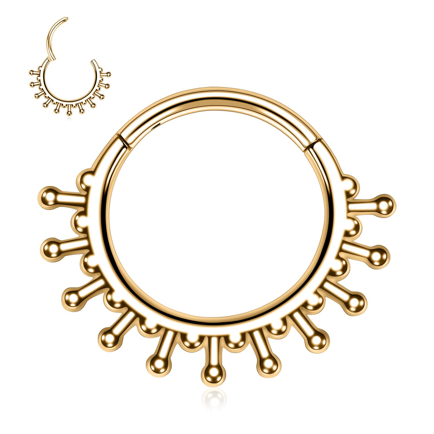 hengkaixuan Unique Animal Shape Septum Nose Ring Septum Jewellery 16G Daith Earrings Surgical Steel Nose Hoop Septum Clicker Conch Piercing Jewellery Rook Helix Tragus Cartilage Lobe Hoop Earring — view 55