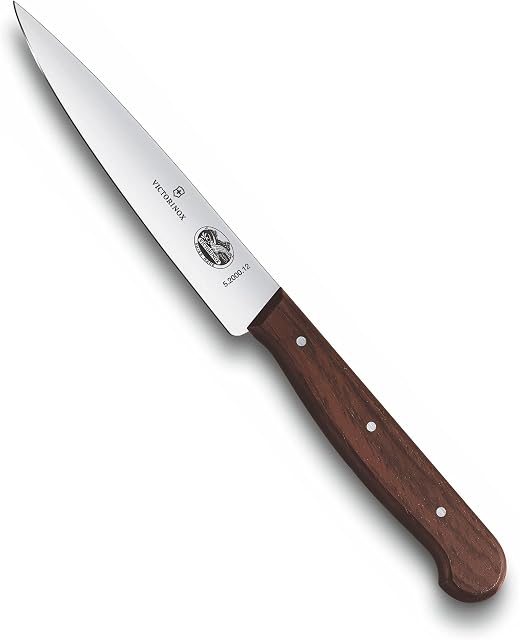 Victorinox Pointed Tip Carving Knife with 12 cm Blade and Rosewood Handle, Stainless Steel, Brown, 30 x 5 x 5 cm