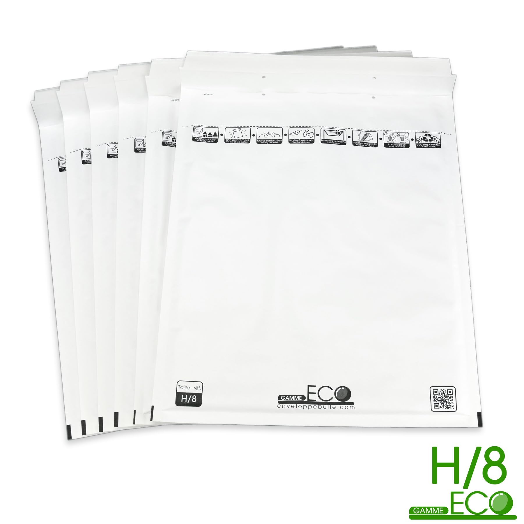Lot de 200 enveloppes à bulles ECO H/8 format 270x360mm