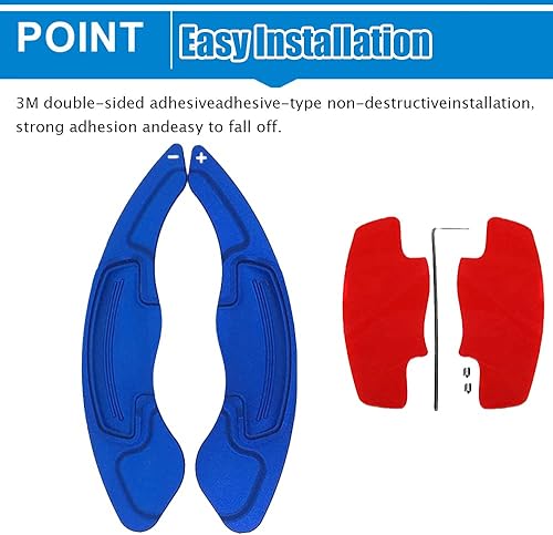 Miniatura 4 de Great-luck Juego de 2 extensiones de aluminio para palanca de cambios de volante (negro) para Honda CivicCivic Hatchback (2016 2017 2018 2019 2020