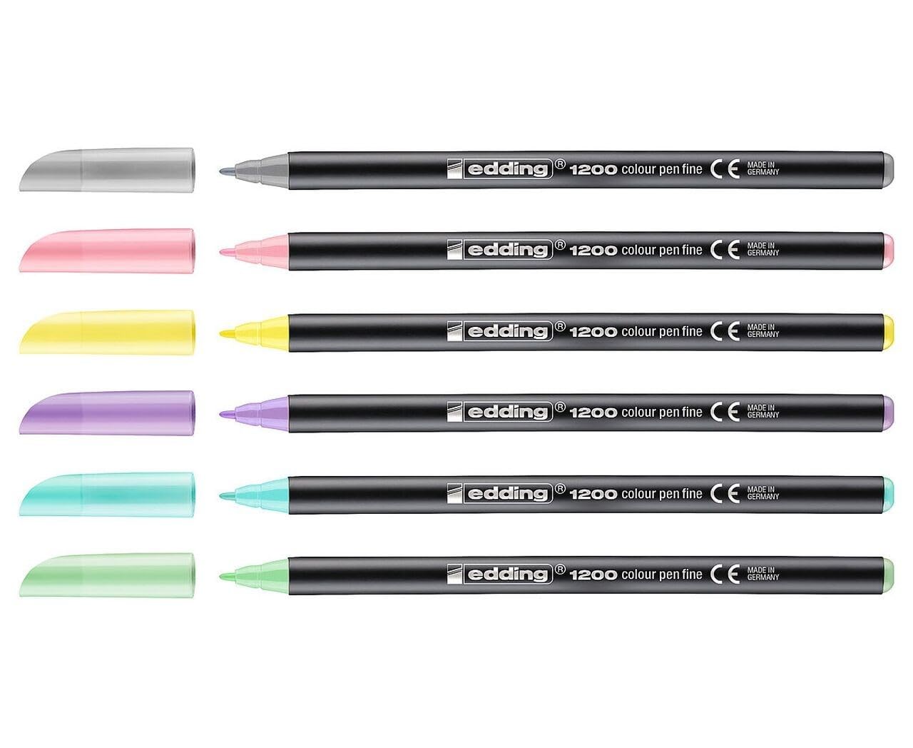 Edding 1200-6-S - Pack 6 Rotuladores Surtidos 1200 - Punta Redonda 1 mm - Colores Pastel