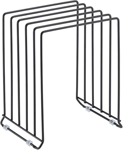 Miniatura 8 de mDesign Tapa de olla y estante para sartén, estante de alambre de metal para armarios, despensas o superficies de cocina, soporte independiente con