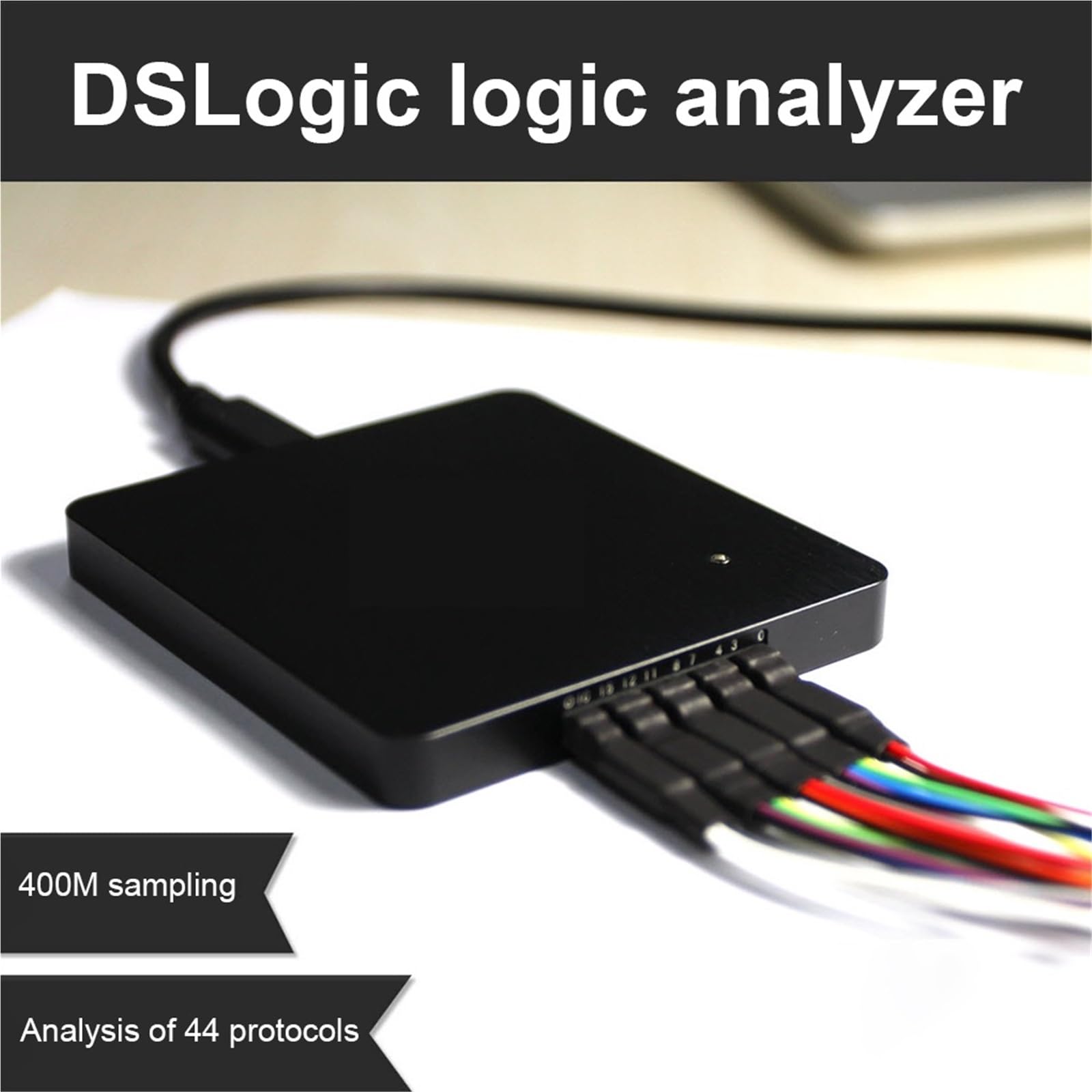 Analyseur logique 16 canaux, échantillonnage 400 Mbit/s, débogage USB