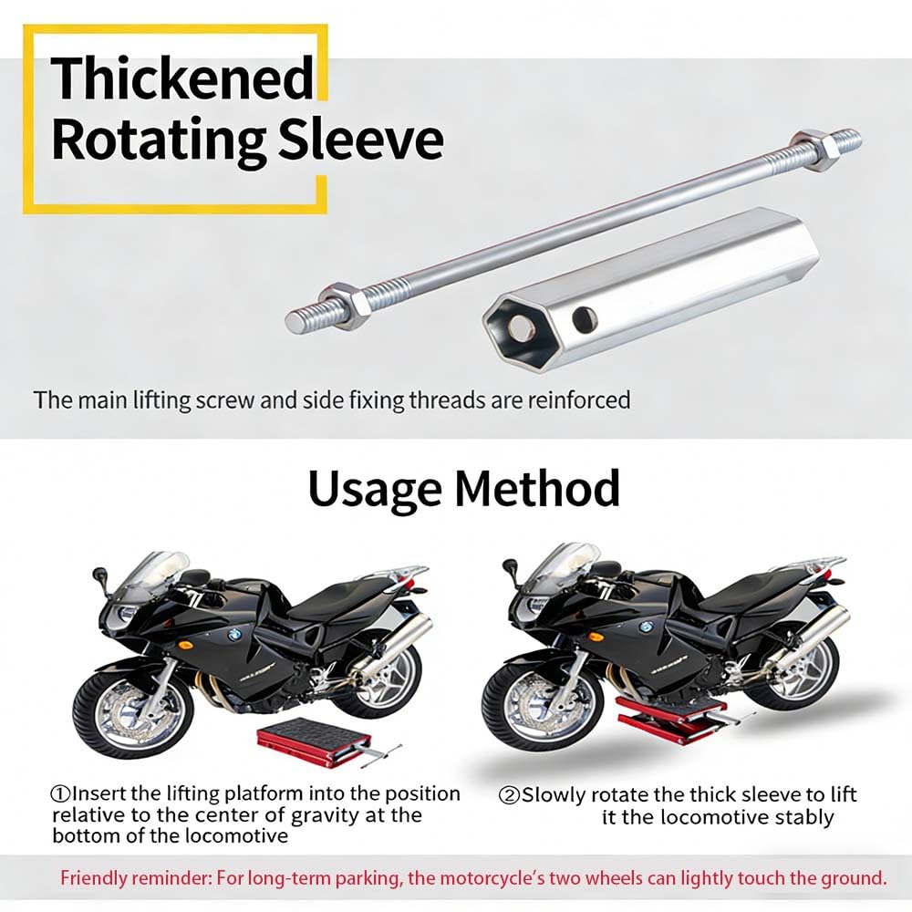 Hydrauliczny stół podnośny do motocykla podnośnik motocyklowy udźwig 1102 funtów maks 360 mm antypoślizgowa platforma podnosząca trwałe łożysko trójpierścieniowe motocykli quadów i rowerów teren