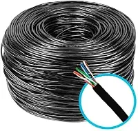 Cabo De Rede 4 Pares Cat5e Preto Cftv Utp RJ45 Trançado Internet 100 Metros Net Rolo