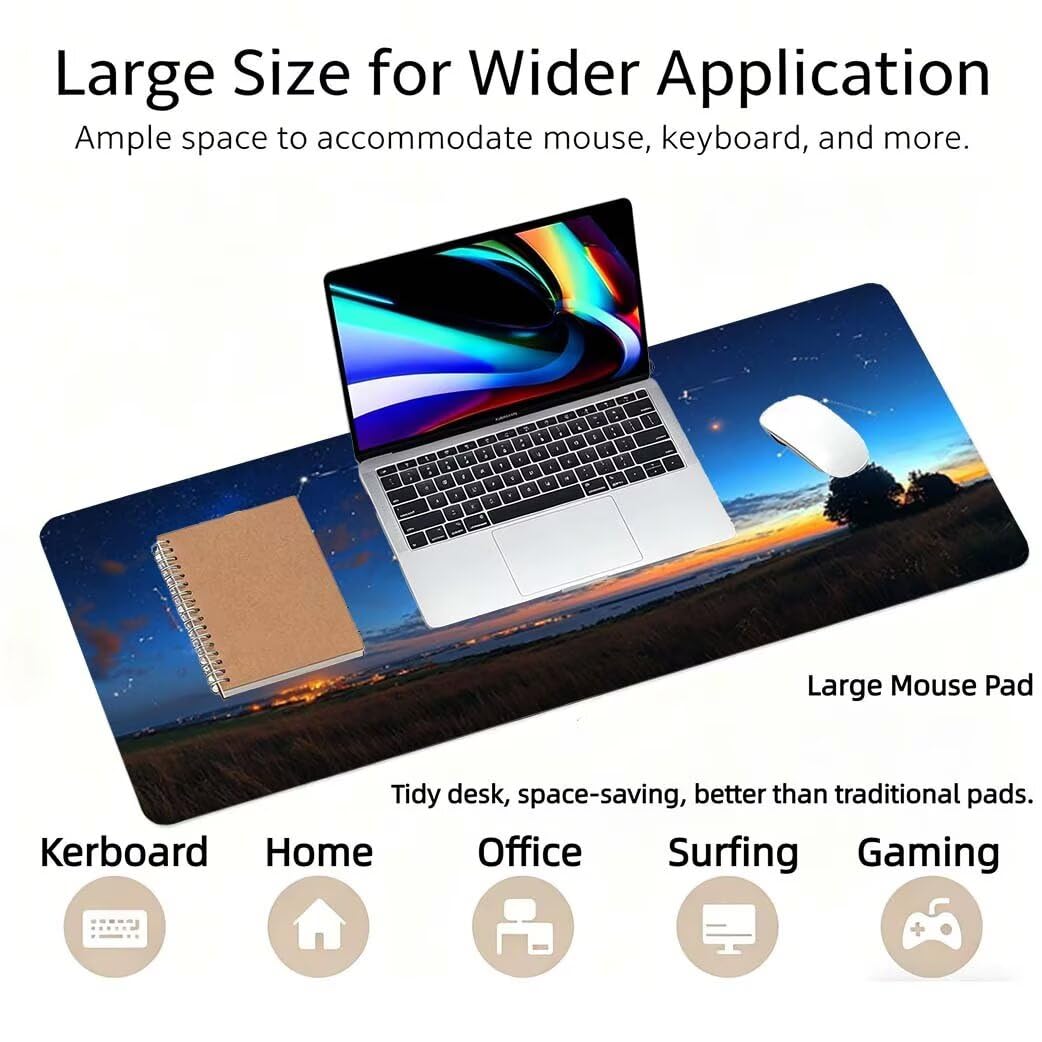 Lpfieonn Marmormuster Großes Schreibtischunterlage, XXL Schreibtischunterlagen, Rosa XXL Wasserdicht Gaming Mousepad mit Vernähter Rand und Rutschfeste Gummibasis, für Hause/Büro 120x60cm PF-2353