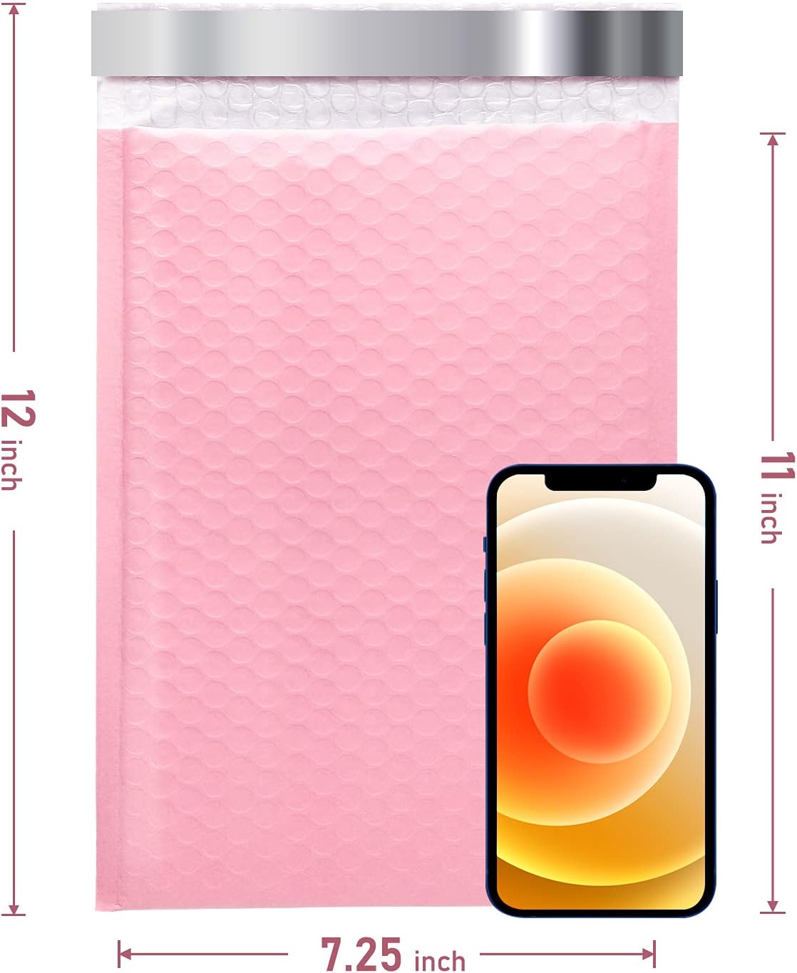 TOMVYTER 7.25x12 Inch Poly Bubble Mailers #1 Padded Envelopes Bulk, 25pcs Self Seal Mailing Envelopes Bubble Padded Mailers(Pink, Inside Size: 7.25x12 25PC)