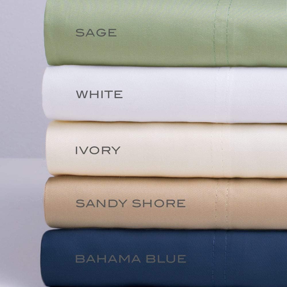 Cariloha Classic Bamboo Sheets 4 Piece Bed Sheet Set - Softest Bed Sheets and Pillow Cases - Lifetime Protection (King, Ivory)