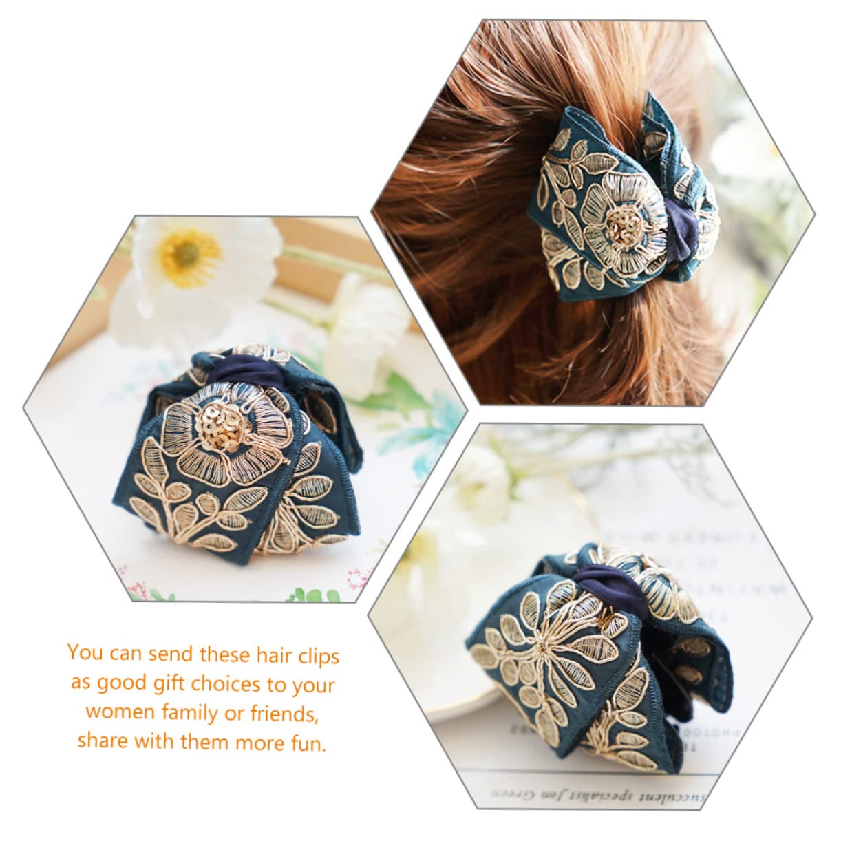 FRCOLOR 8 Stück Stoffklammern Haarklammern Haarspangen Stoff Haarklammern Haarschmuck Für Frauen Krallenklammern Für Dünnes Haar Für Haarspangen