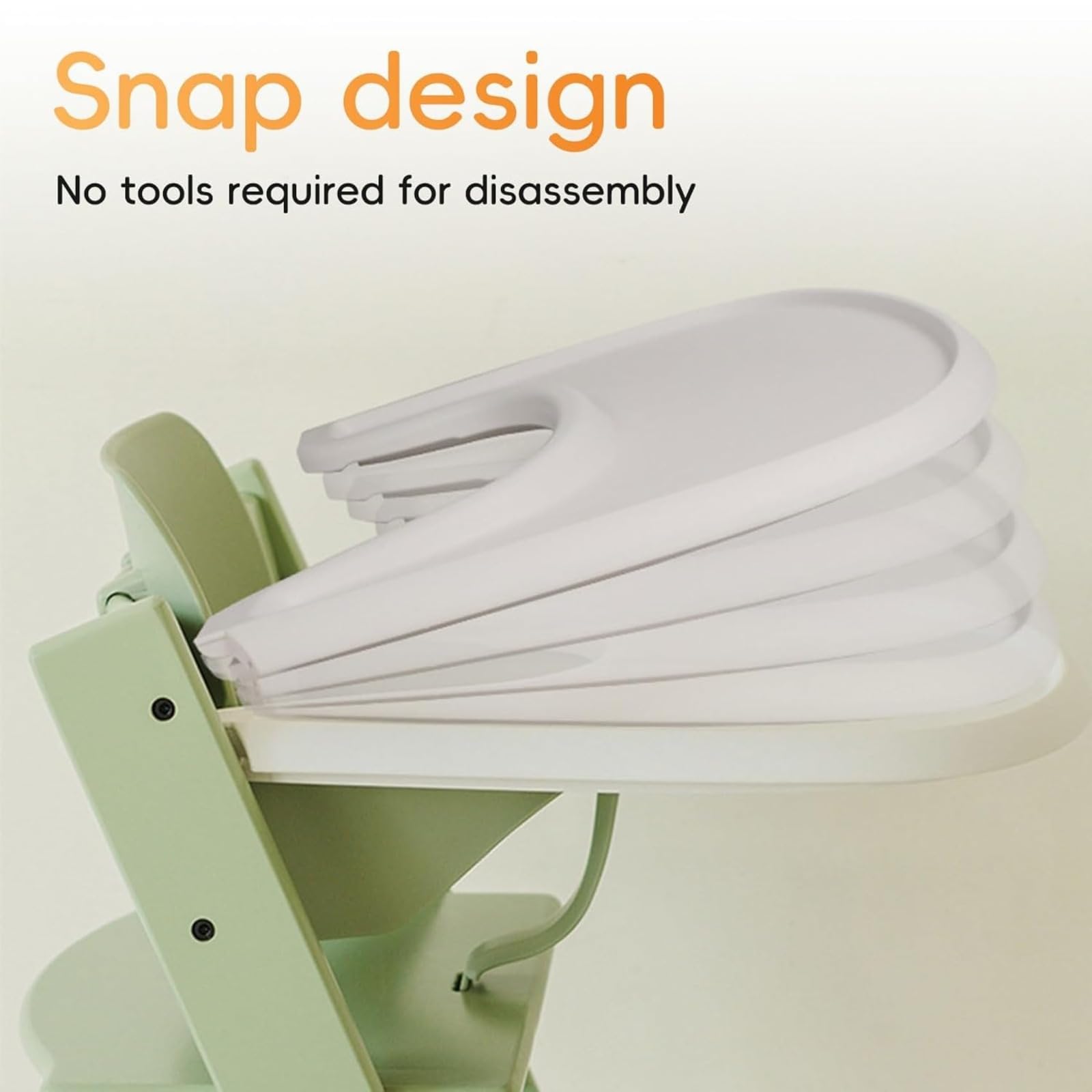 Vassoio per seggiolone Stokke Tripp Trapp, vassoio per seggiolone, set da tavola per seggiolone in PP, accessori per seggiolone, 42 x 42 cm (bianco)