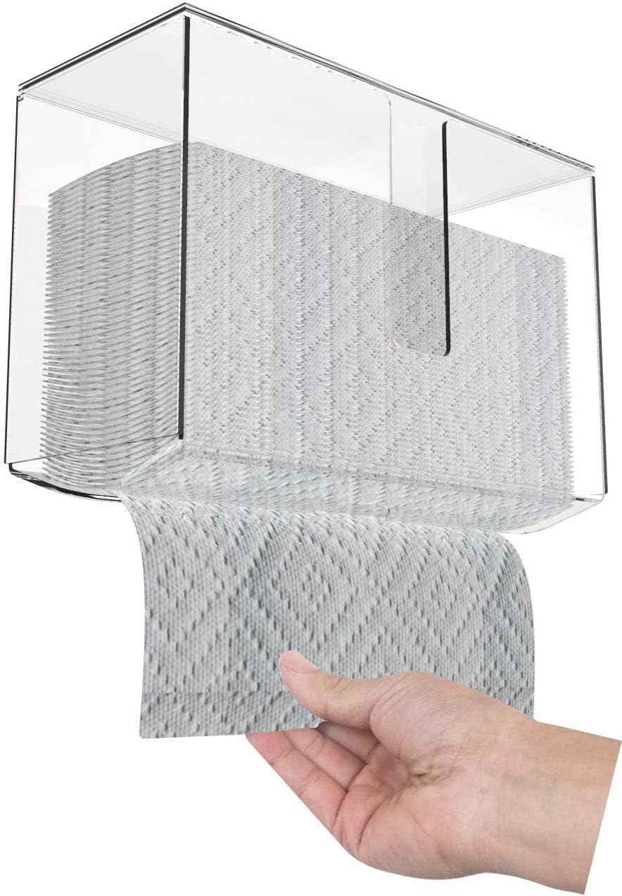 Dispensador de toallas de papel de pared con tapa y diseño plegable transparente para baño