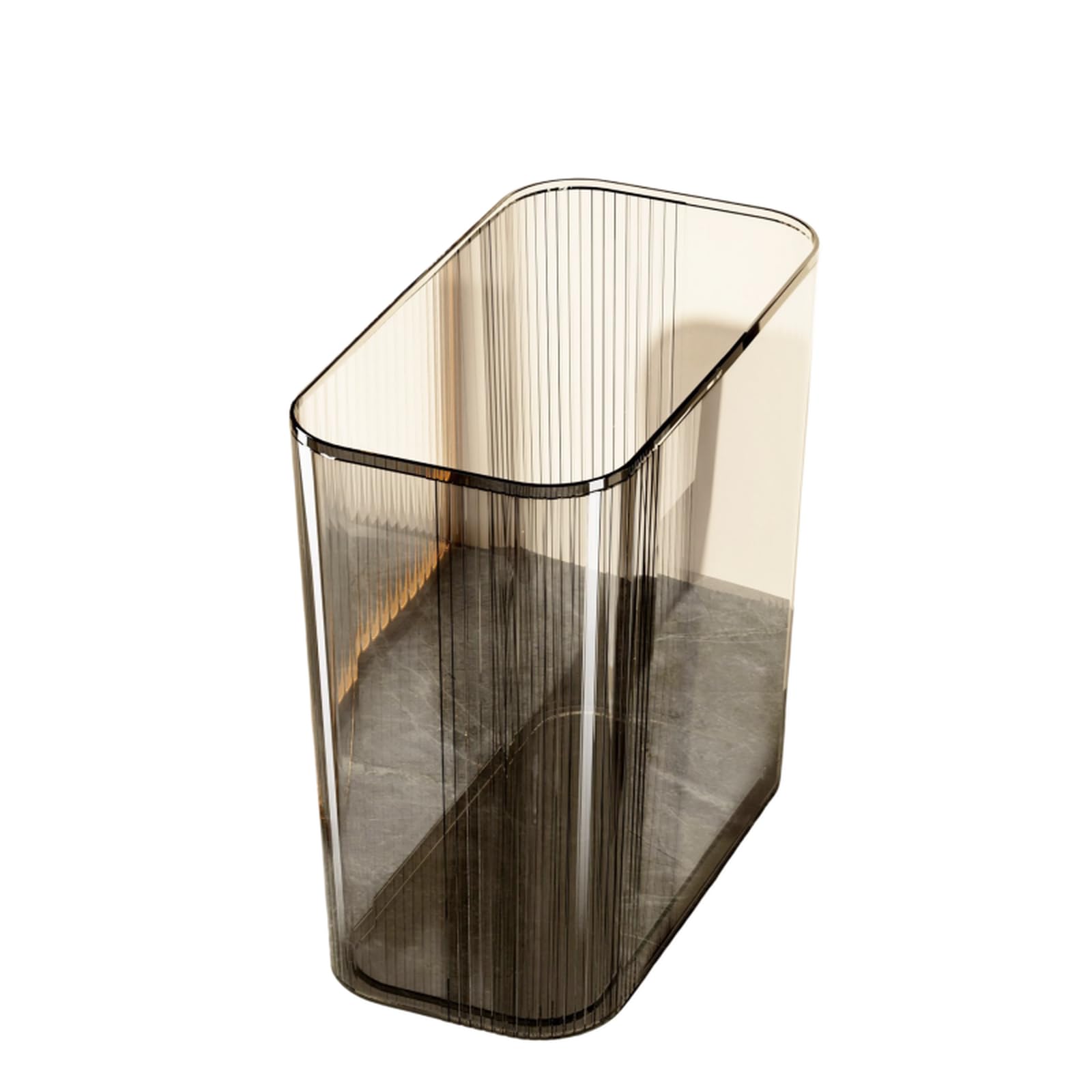 Genérico Nuevo cubo de basura de 15 cm de ancho, 14 litros de capacidad, de PET, con tapa abierta, para baño y cocina.