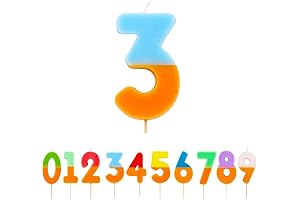 Talking Tables Orange and Blue Number 3 Candle for Cakes: Perfect for...