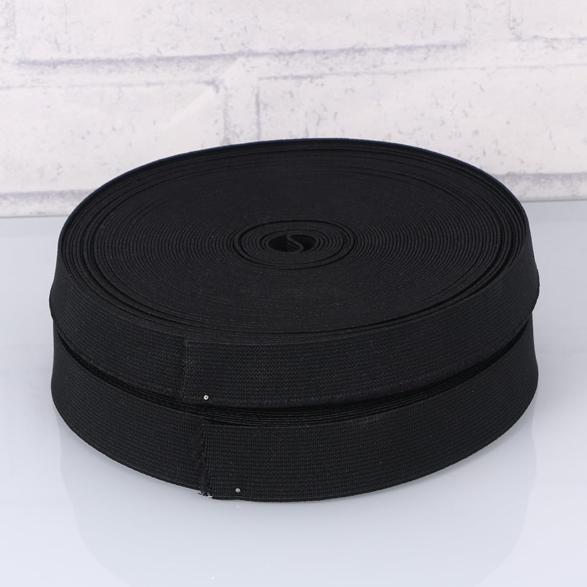 Homoyoyo 1roll Flat Elastic Band Polyester Stretch Bands for Sewing Knitting Crafting Durable Breathable High Elasticity for Pants Wigs Underwear Sportswear