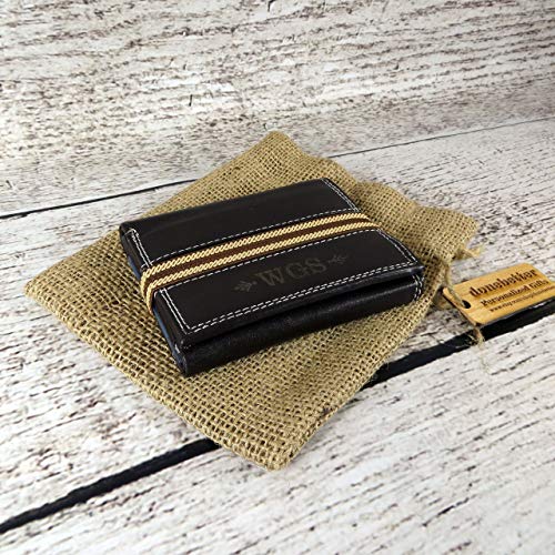 Leather Tri Fold Wallet Personalized with elastic closure2