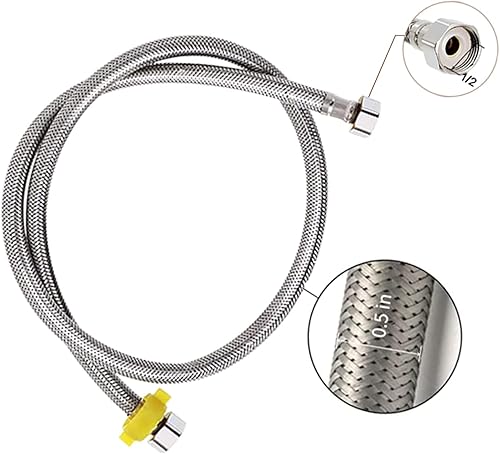 Miniatura 6 de Dispensador automático de agua para mascotas de acero inoxidable 304, comedero para perros grandes con manguera de acero de 40 pulgadas, 2 válvulas