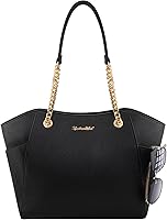 Vista 72 de Montana West Bolso de mano para mujer con asa superior con cadena Gris/Negro