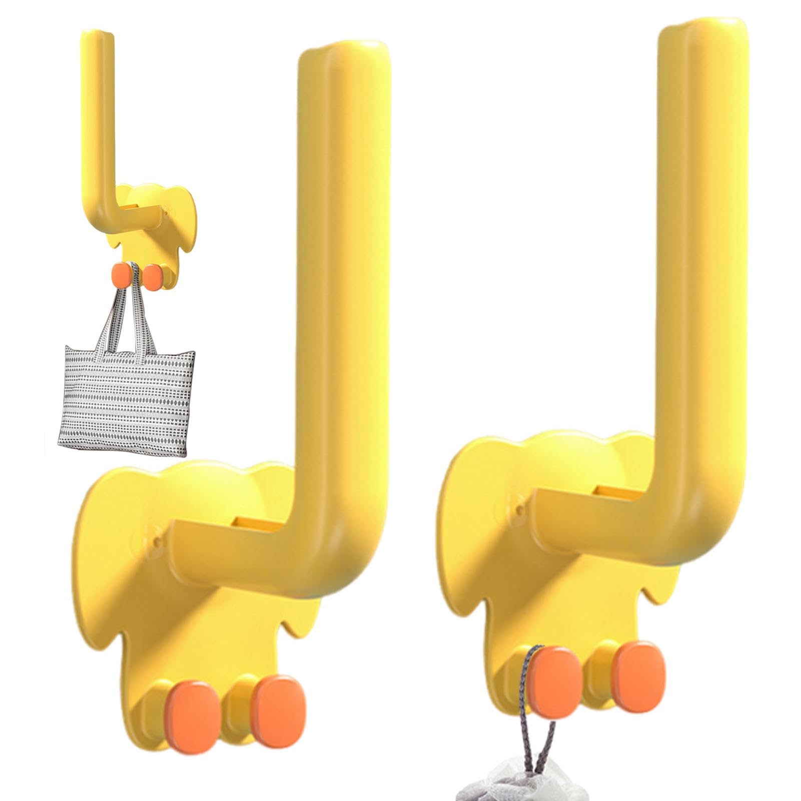 Wdwdw Yellow Coat Rack With Hooks Decorative Wall,Animal L Shaped Wall Mounted Decorative,Space Saving Adhesive