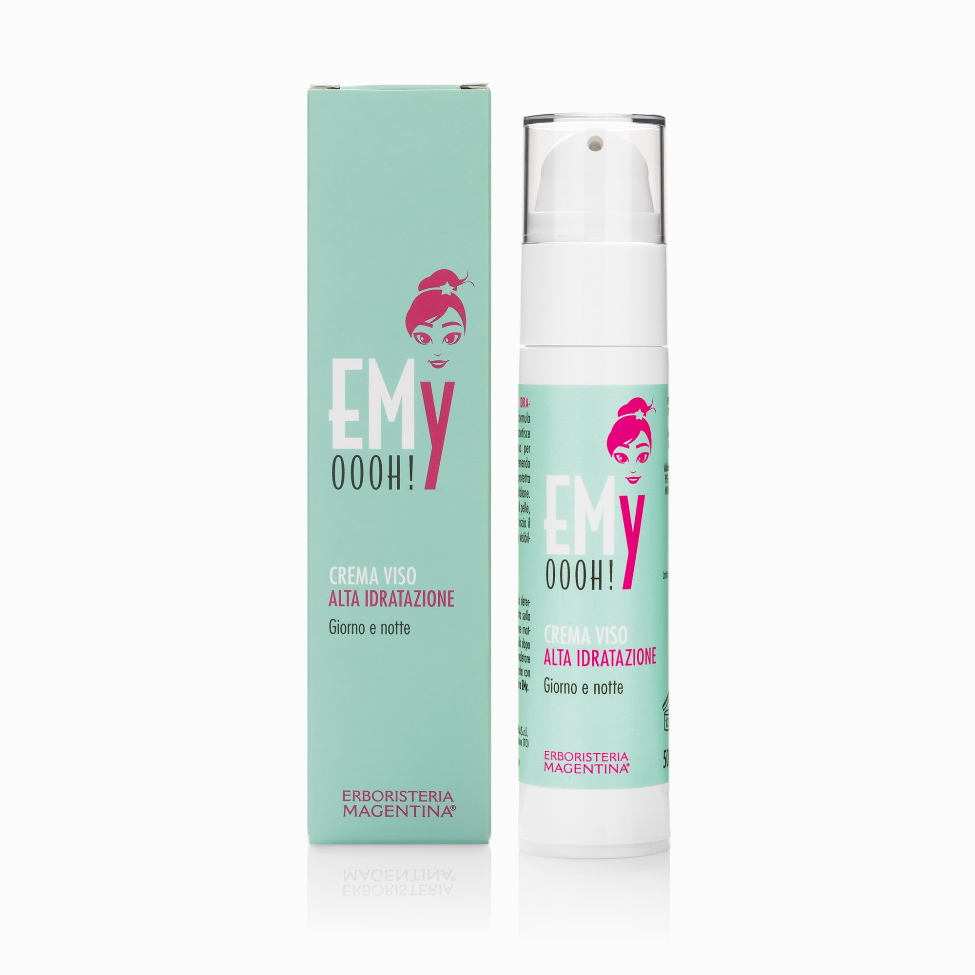 EMy Crema Viso Alta Idratazione Giorno e Notte 50 ml - Idratante 24h - Per una Pelle Morbida ed Elastica