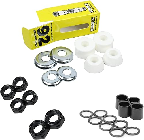 Miniatura 7 de Krux - Bujes para patineta con eje de bolsa de diez centavos, tuercas Kingpin y kit de velocidad, paquete de reconstrucciónactualización que se