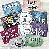 Plastic Photo Booth Prop Signs - Set of 10 Phrases - Wedding Mix