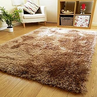 ZBLER Carpet Shaggy Super Soft Carpet for Home & Living Room (9x12 feet, Gold)