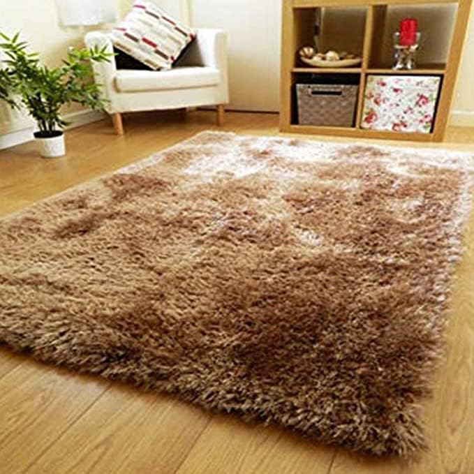 ZBLER Carpet Shaggy Super Soft Carpet for Home & Living Room (9x12 feet, Gold)