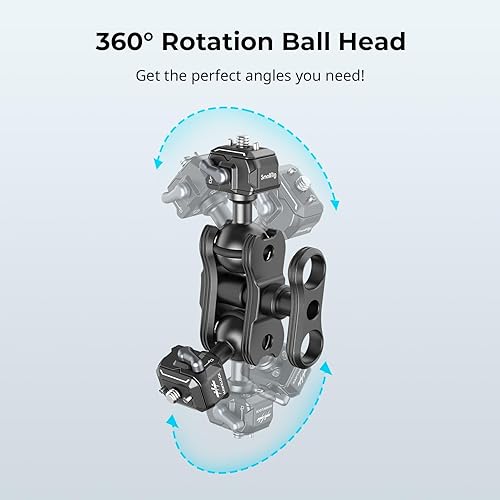 Miniatura 4 de SmallRig Brazo mágico articulado de rotación de 360 con tornillo de 14", abrazadera de cámara HawkLock para monitor de campo, cámara, luz, carga