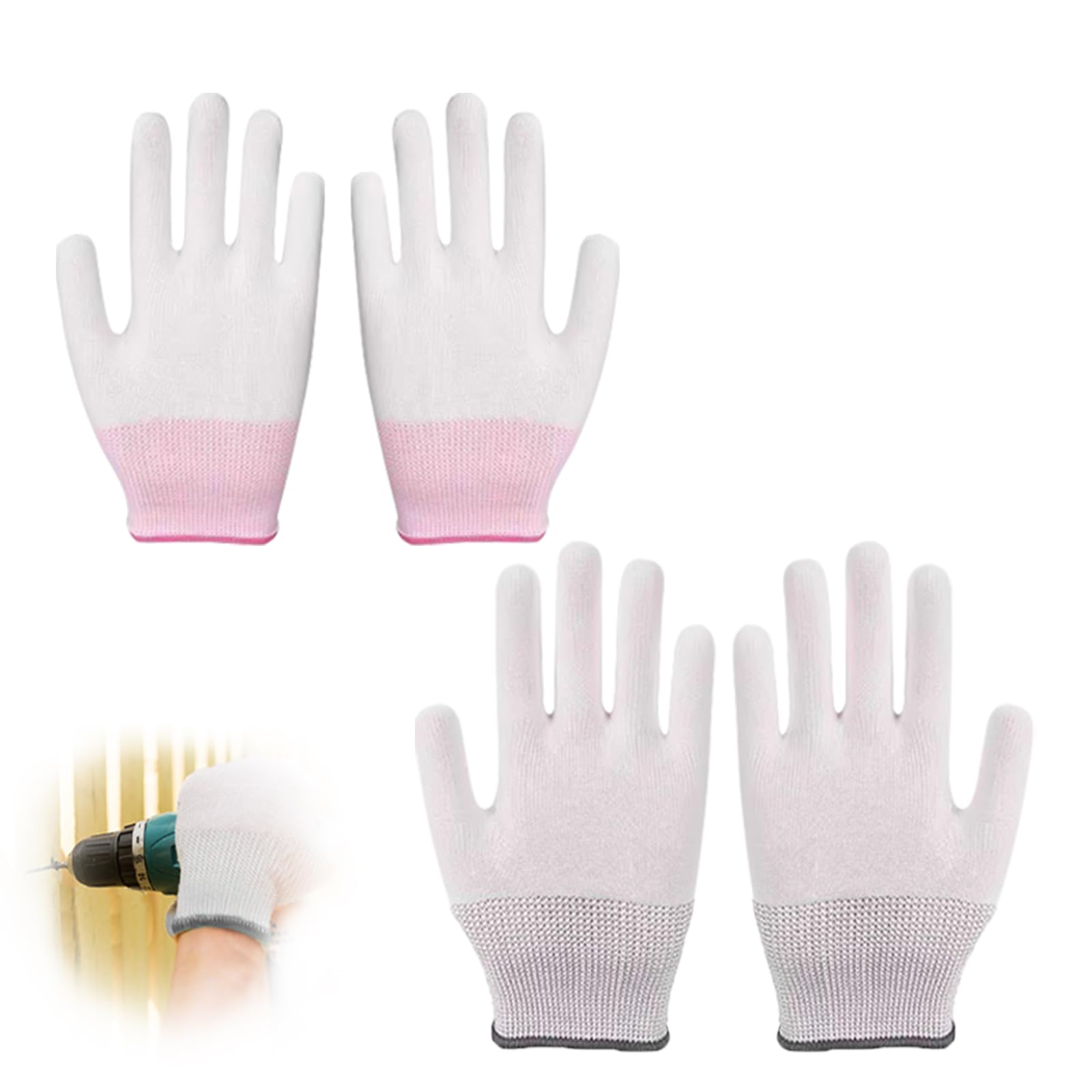 2 Pièces Gants Résistants à la Chaleur, Professionnels Anti-Chaleur Gants Thermiques, Gants Contre la Chaleur pour Fer à Friser à Lisser et à Boucler Salon Cuisson Grillades Four (Gris Rose)