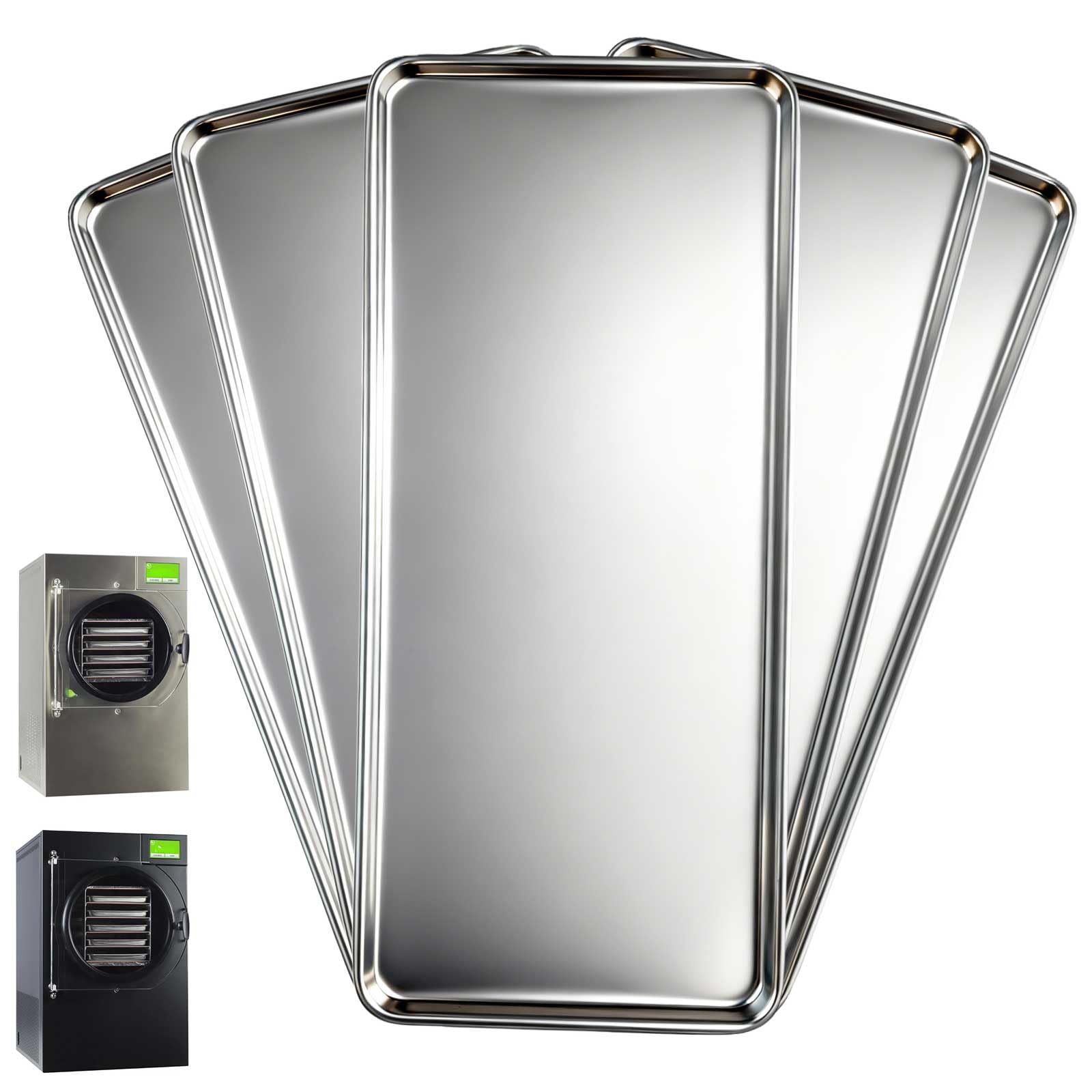 Metalltabletts für die Ernte Right Home Pro Gefriertrockner, robuster 304 Edelstahl, maßgeschneiderte Passform für mittlere Ernte, rechter Gefriertrockner (mittelgroß, 5er-Pack)