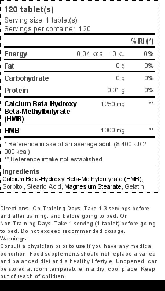 Activlab HMB 1250 XXL Tabs (120 Tabs), 1er Pack (1 x 170,40 g)