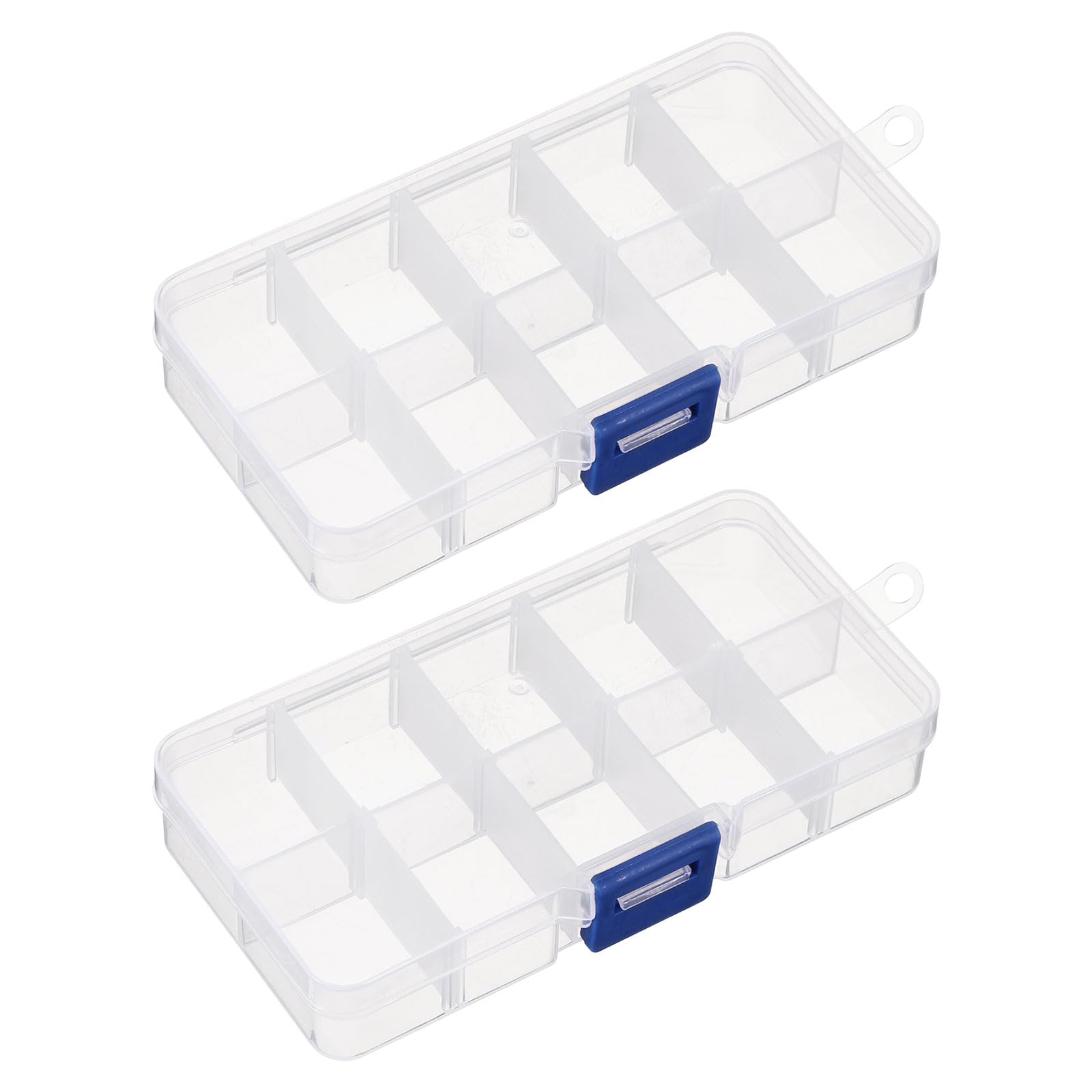 HARFINGTON 2pcs Component Storage Box 10 Grids PP Electronic Organizer Box with Adjustable Driver Hardware Containers Tools Boxes for Small
