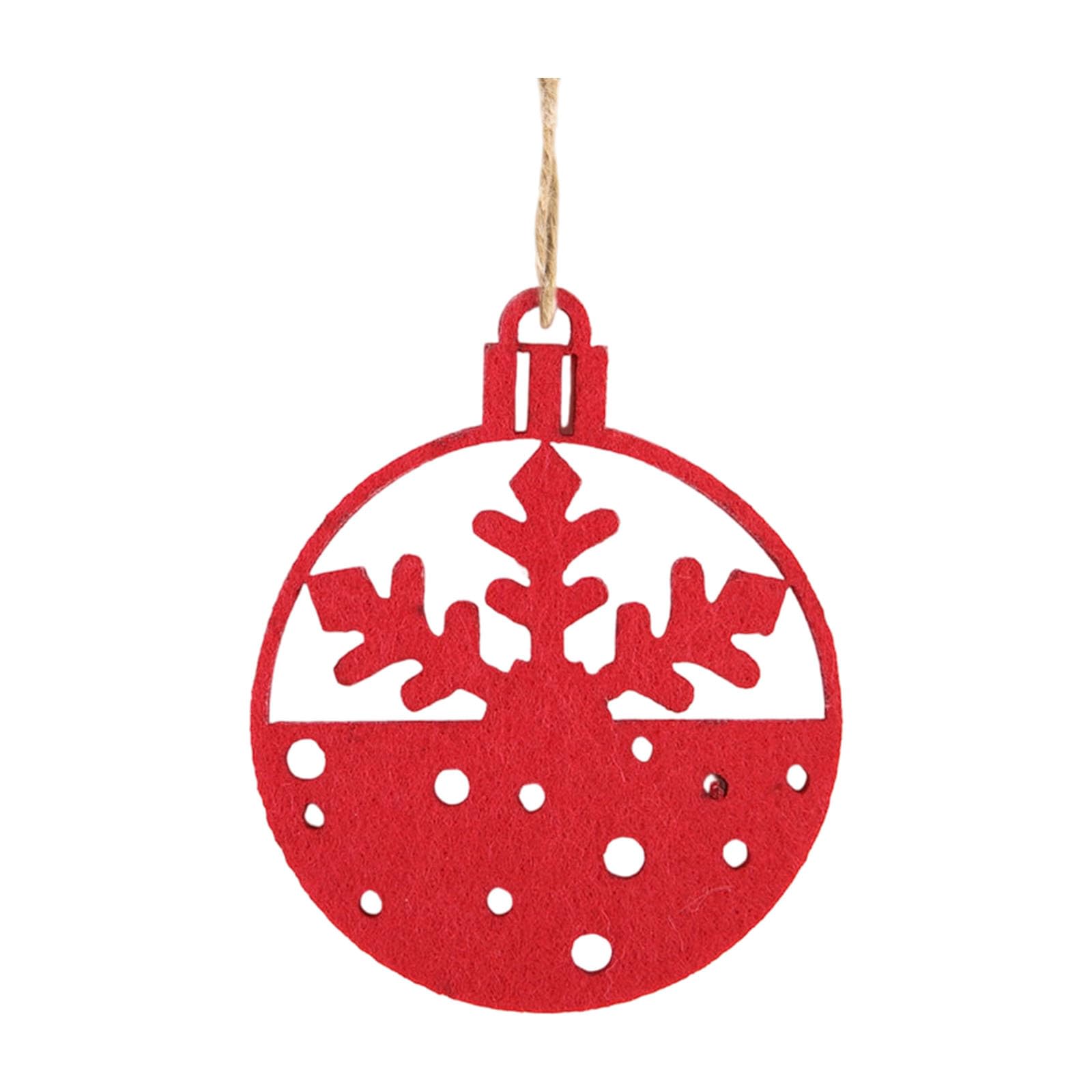 Nucelit Festival Felt Gingerbreads Snowflake Decorations 10Pieces Christmas Hanging Ornament Sustainable Holiday Decoration Nonwoven Christmas Tree Decorations