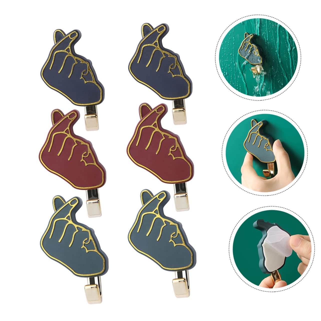 VASDEV 12 Ganchos para Colgar Abrigos, Ganchos montados en la Pared, decoración de corazón, Ganchos de Pared para Toallas, Ganchos de Pared para Cocina, Perchero de Pared, Ganchos de Dise