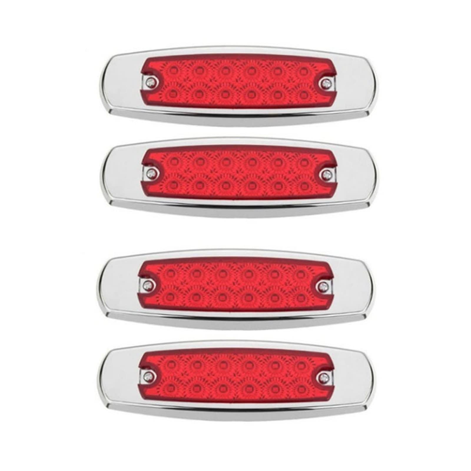 Fendinebbia 4 Pcs Luce Di Posizione Laterale Rossa 12LED Luci Di Ingombro Rosse Lampada Del Rimorchio A Forma Di Pesce Per Camion ATV 4x4 Veicoli Fuoristrada