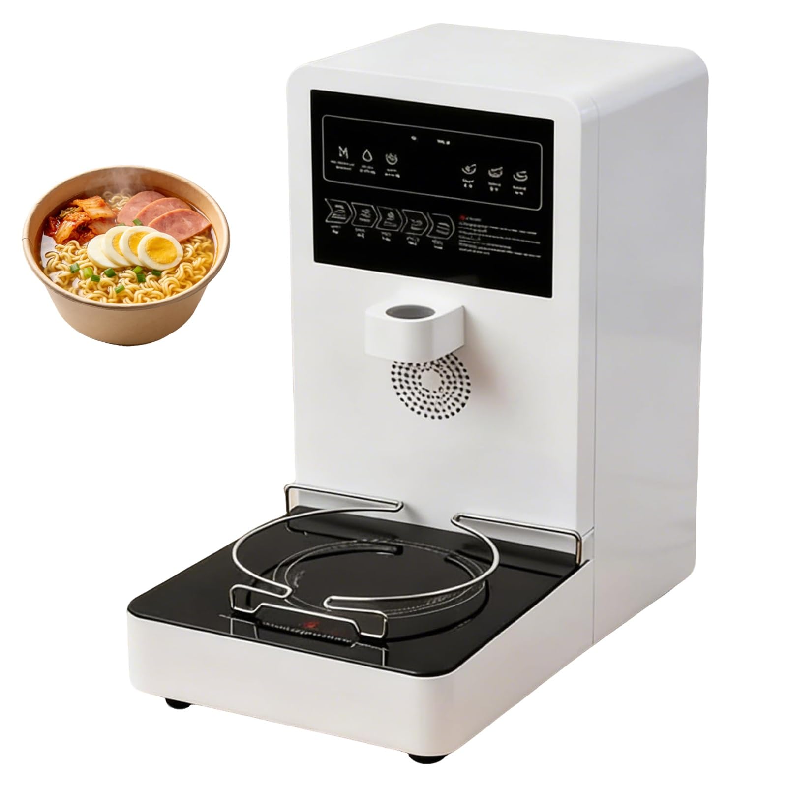 Kjzqxyx Commercial Self-Help Pasta Cooker, 2200W Electric Noodles Cooking Machine, Smart Touchscreen, Automatic Water Control, For Supermarkets