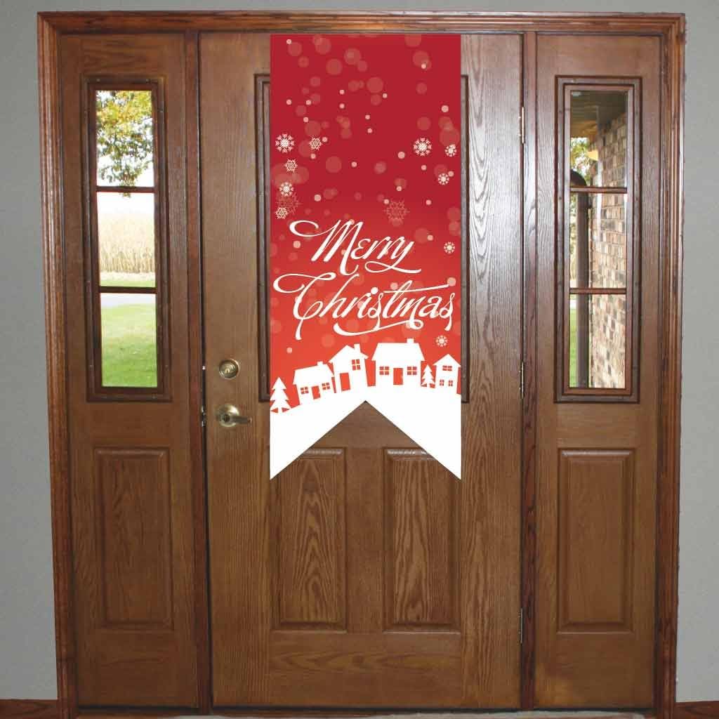 VictoryStore Yard Sign Outdoor Lawn Decorations: Christmas Door Vinyl Banner - Merry Christmas