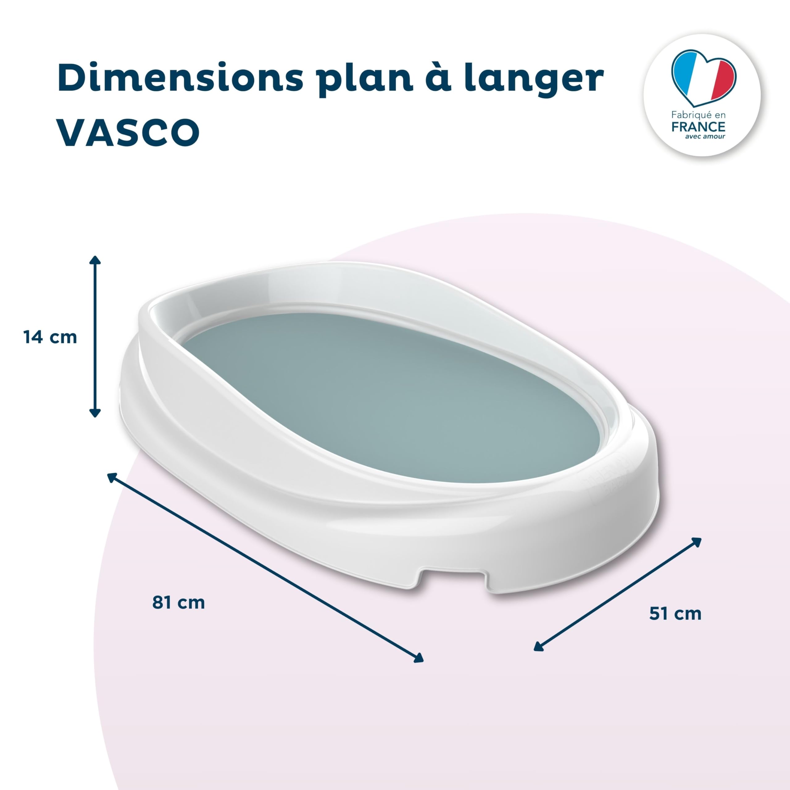 THERMOBABY - Plan à langer VASCO - Change de bébé - Innovant - Fontionnel - Grande stabilité - Fabriqué en France